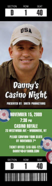 casino photo ticket birthday invitation